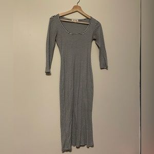 Black and White MIDI Length Dress